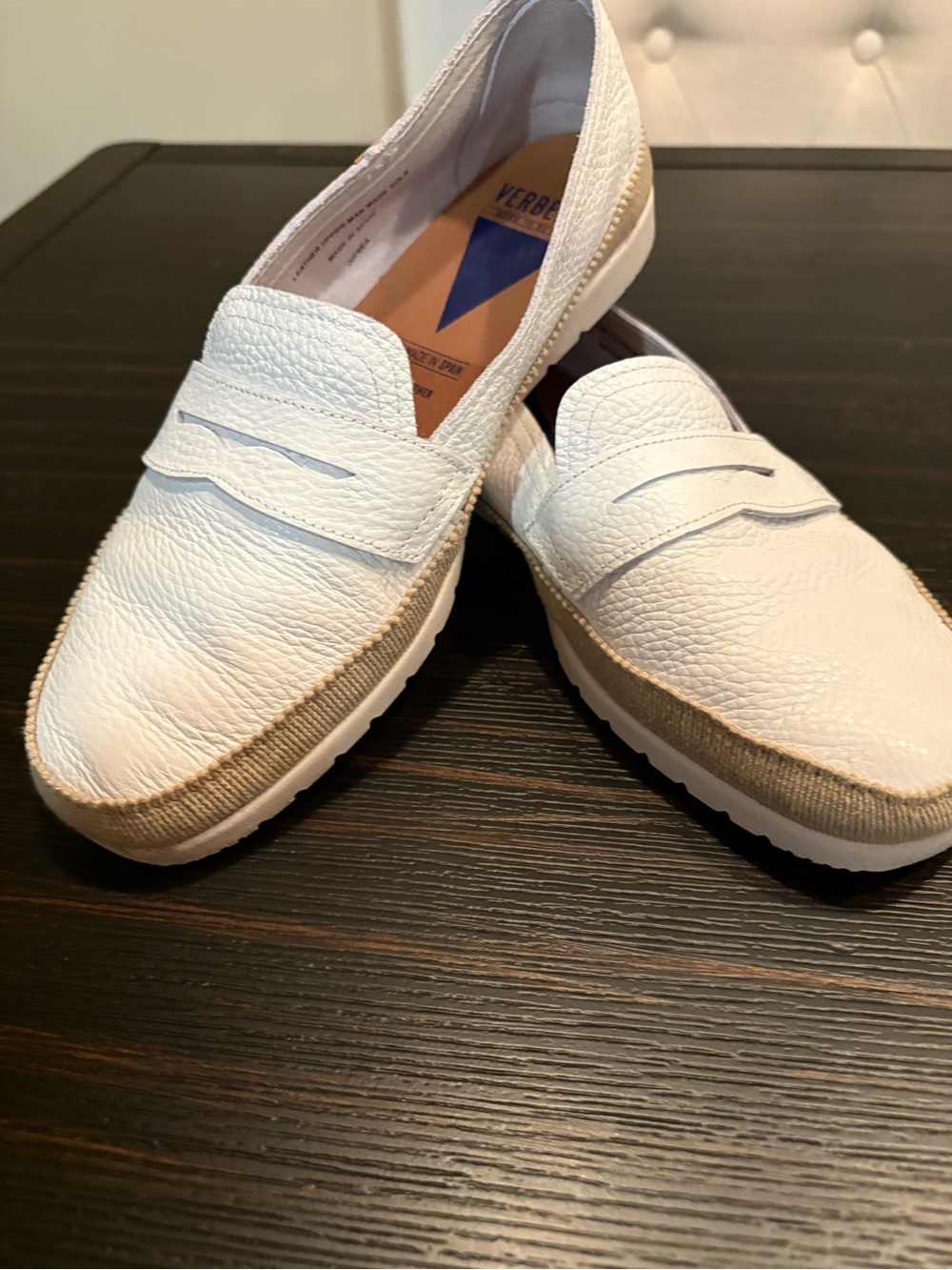 Women’s Verbenas White Leather Slip-On Loafer